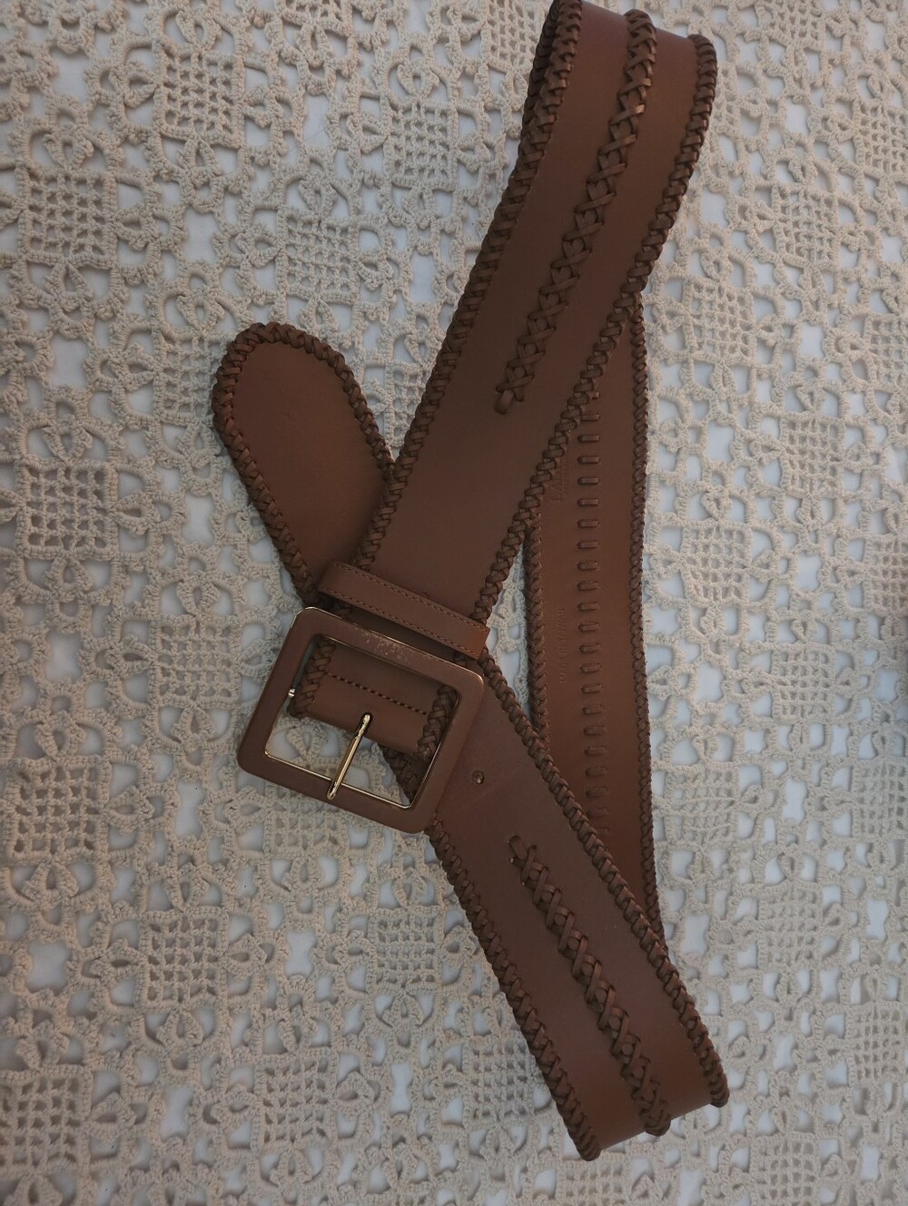 LRL Ralph LAUREN Leather Wide Belt XL SADDLE TAN